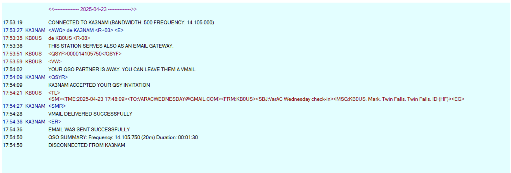 example VMAIL delivery